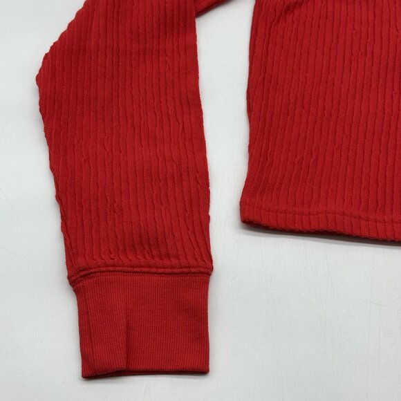 Eleven by Venus Williams Size Medium Bloom Candy Red Long Sleeve Ribbed Hoodie - Picture 4 of 13